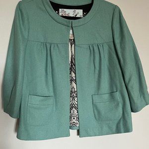 Anthropologie | Women's Tabitha Turquoise Swing Wool Jacket